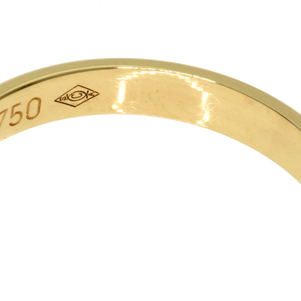 CARTIER   Ring Wedding 1P Diamond #49 K18 Yellow Gold Ladies