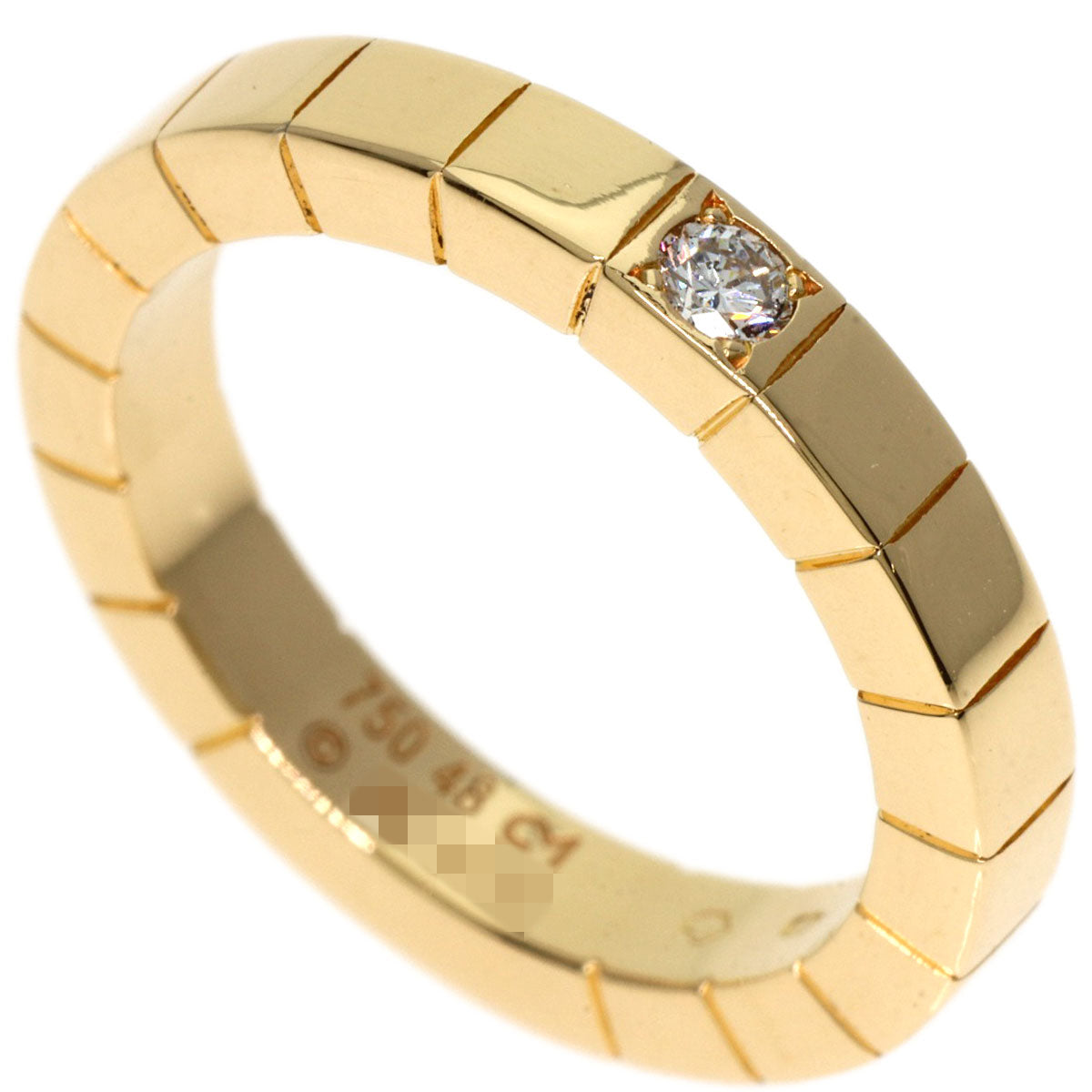 CARTIER Lanier 1P Diamond # 48 Ring K18 Yellow Gold Ladies [Used]