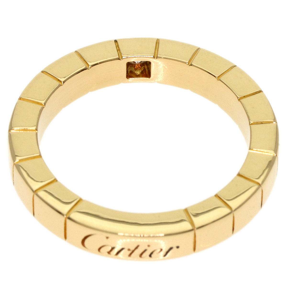 CARTIER Lanier 1P Diamond # 48 Ring K18 Yellow Gold Ladies [Used]