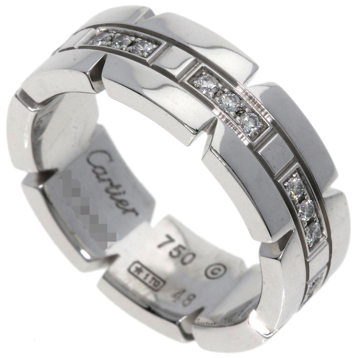 CARTIER Tank Francaise Diamond #48 Ring K18 White Gold Ladies [Used]