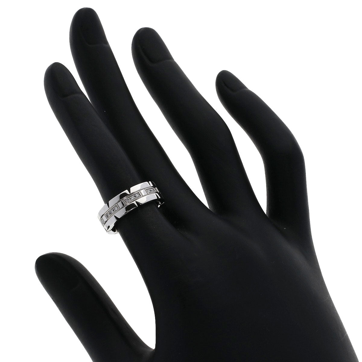 CARTIER Tank Francaise Diamond #48 Ring K18 White Gold Ladies [Used]