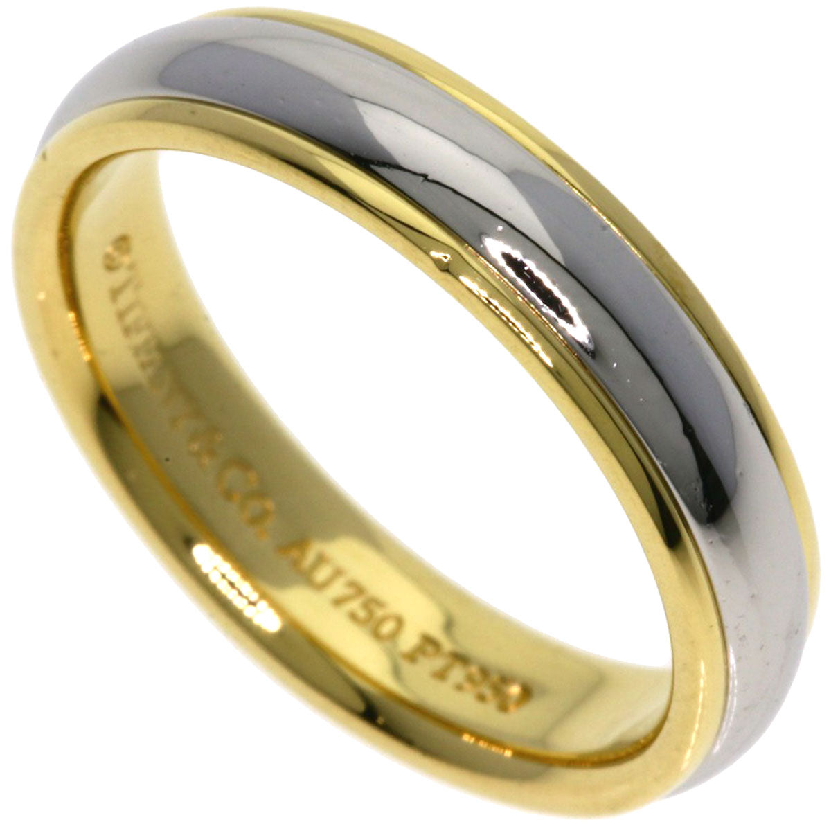 TIFFANY&Co. Lucida band Ring K18 Yellow Gold PT950Ladies [Used]