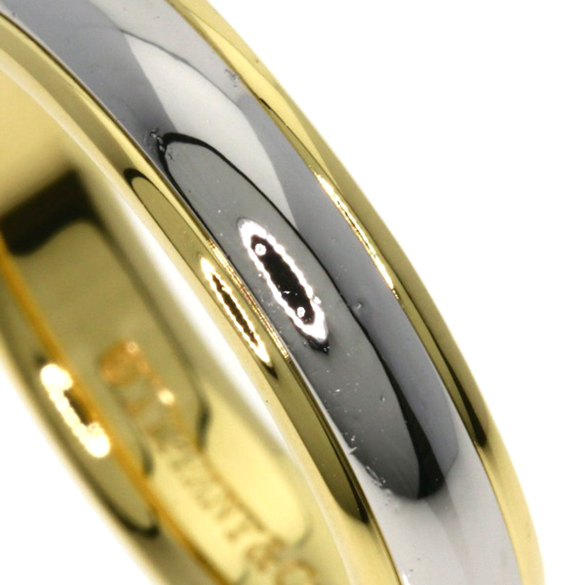TIFFANY&Co. Lucida band Ring K18 Yellow Gold PT950Ladies [Used]