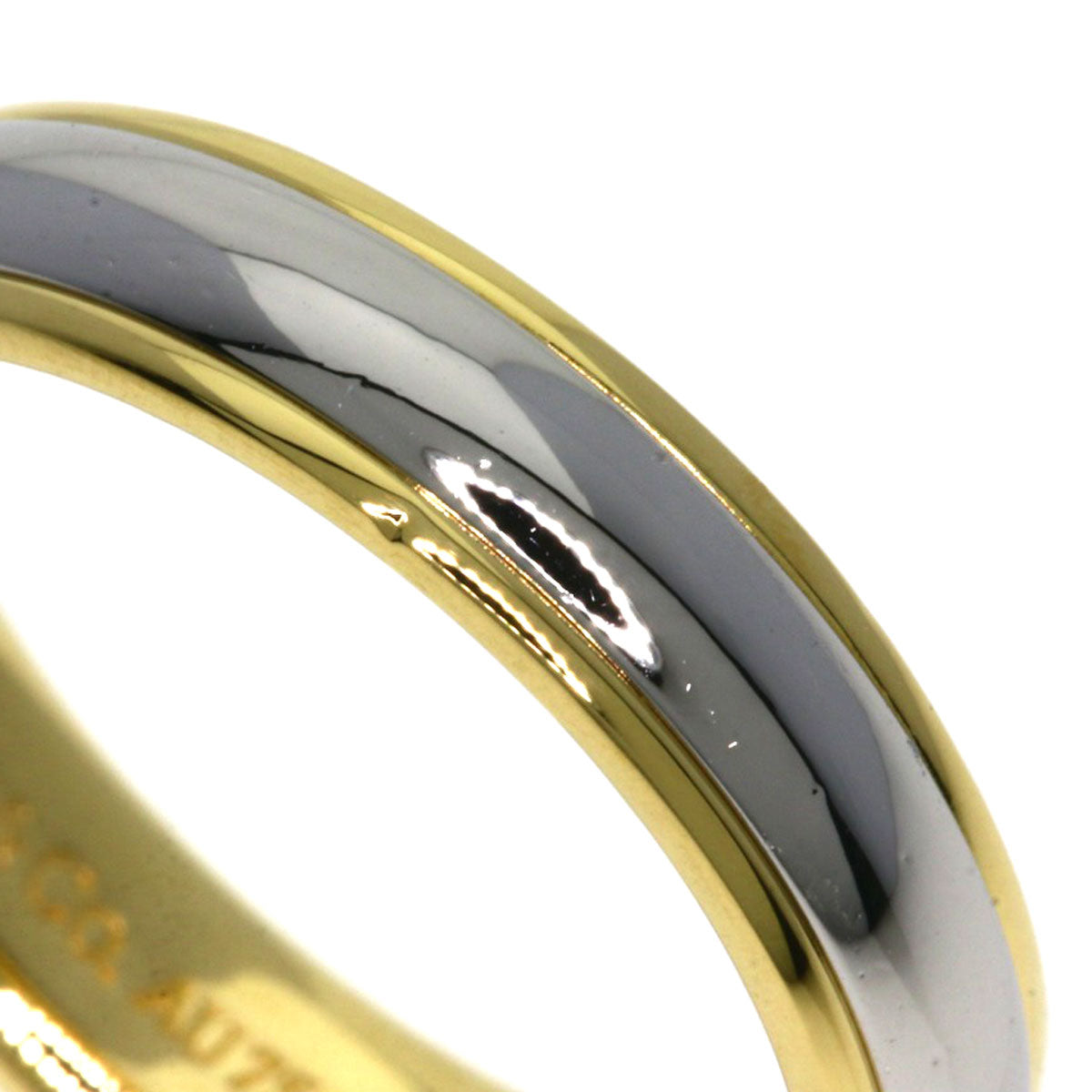 TIFFANY&Co. Lucida band Ring K18 Yellow Gold PT950Ladies [Used]