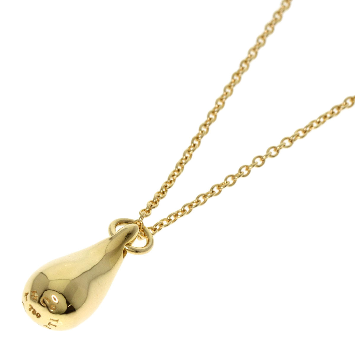 TIFFANY&Co. teardrop Necklace K18 Yellow Gold Ladies [Used]