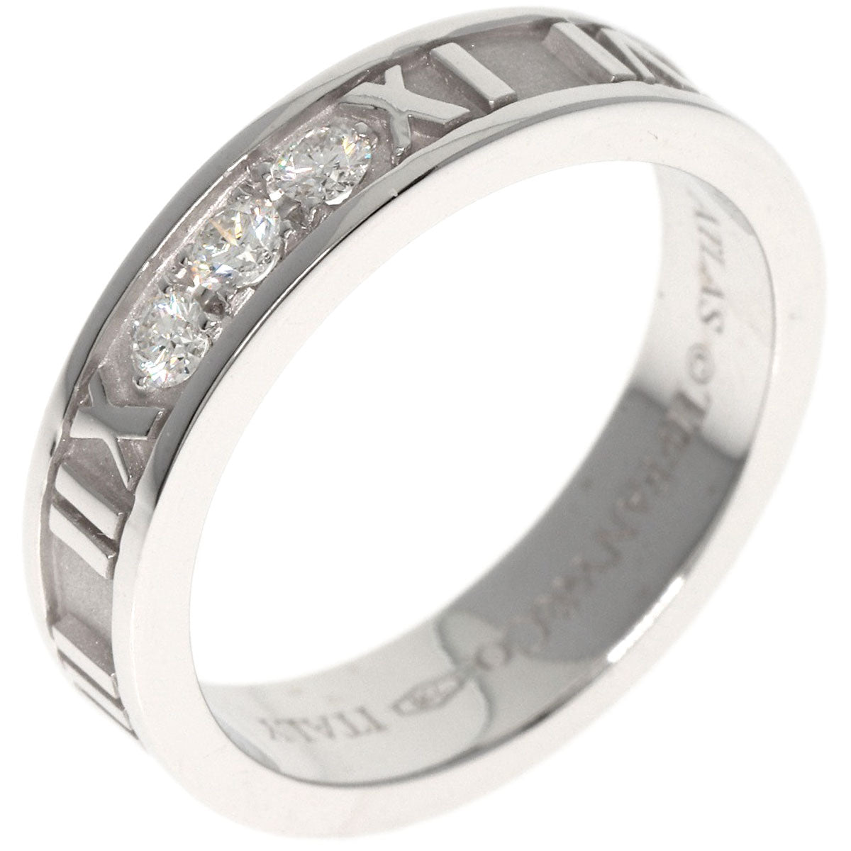 TIFFANY&Co.   Ring Atlas Narrow 3P Diamond K18 White Gold Ladies