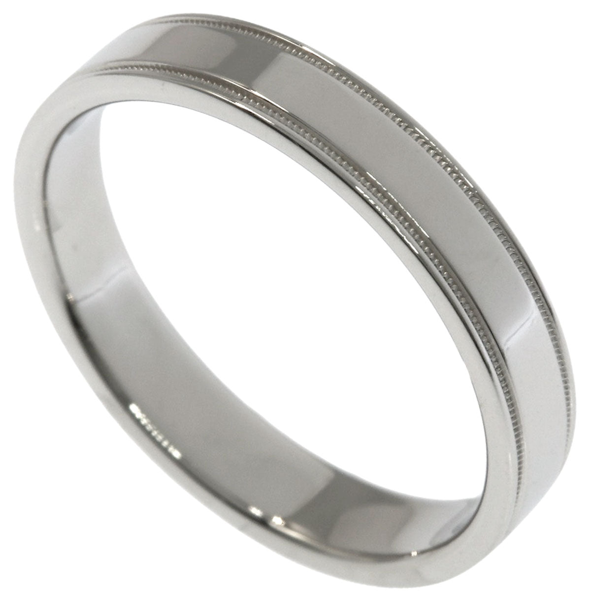 TIFFANY&Co. Milgrain Flat Band Ring Platinum PT950 Ladies [Used]