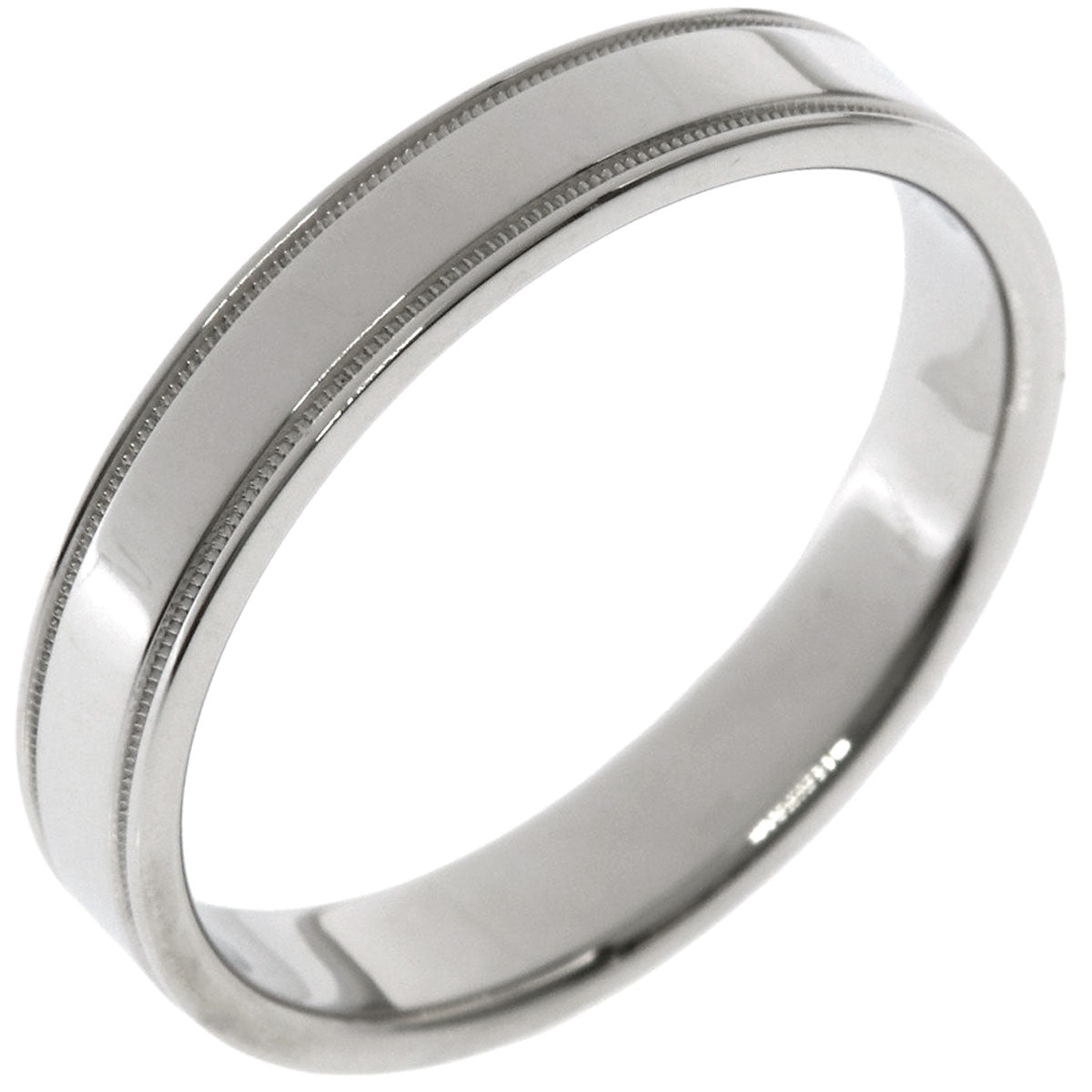TIFFANY&Co. Milgrain Flat Band Ring Platinum PT950 Ladies [Used]