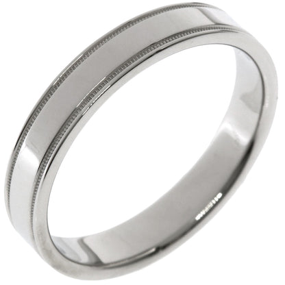 TIFFANY&Co. Milgrain Flat Band Ring Platinum PT950 Ladies [Used]