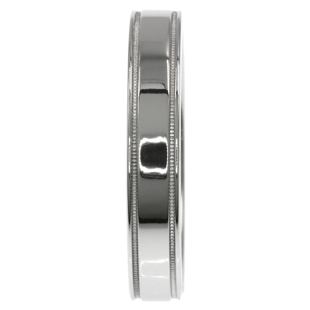 TIFFANY&Co. Milgrain Flat Band Ring Platinum PT950 Ladies [Used]