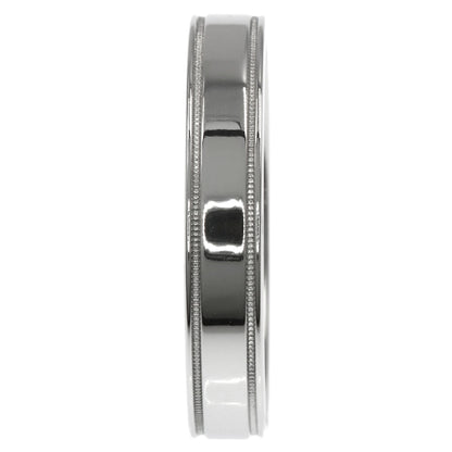 TIFFANY&Co. Milgrain Flat Band Ring Platinum PT950 Ladies [Used]
