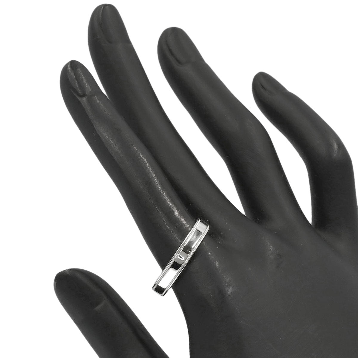 TIFFANY&Co. Milgrain Flat Band Ring Platinum PT950 Ladies [Used]