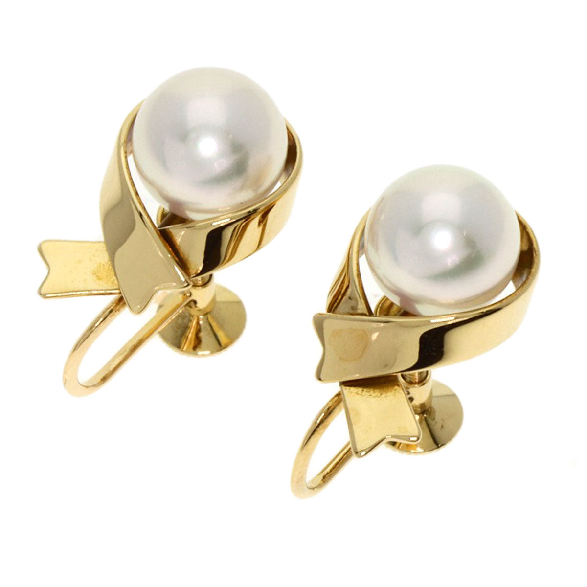 MIKIMOTO Pearl Pearl Earring K18 Yellow Gold Ladies [Used]