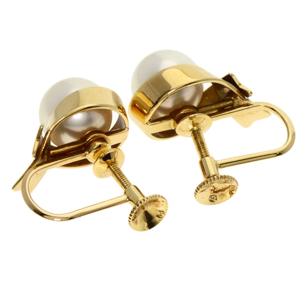 MIKIMOTO Pearl Pearl Earring K18 Yellow Gold Ladies [Used]