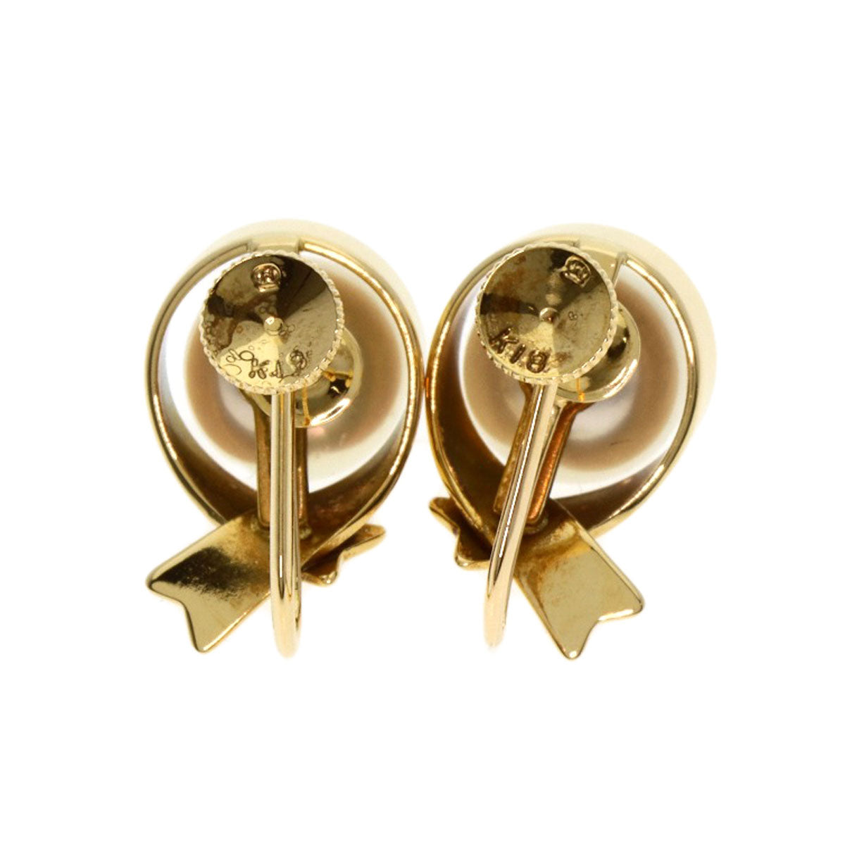 MIKIMOTO Pearl Pearl Earring K18 Yellow Gold Ladies [Used]