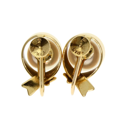 MIKIMOTO Pearl Pearl Earring K18 Yellow Gold Ladies [Used]