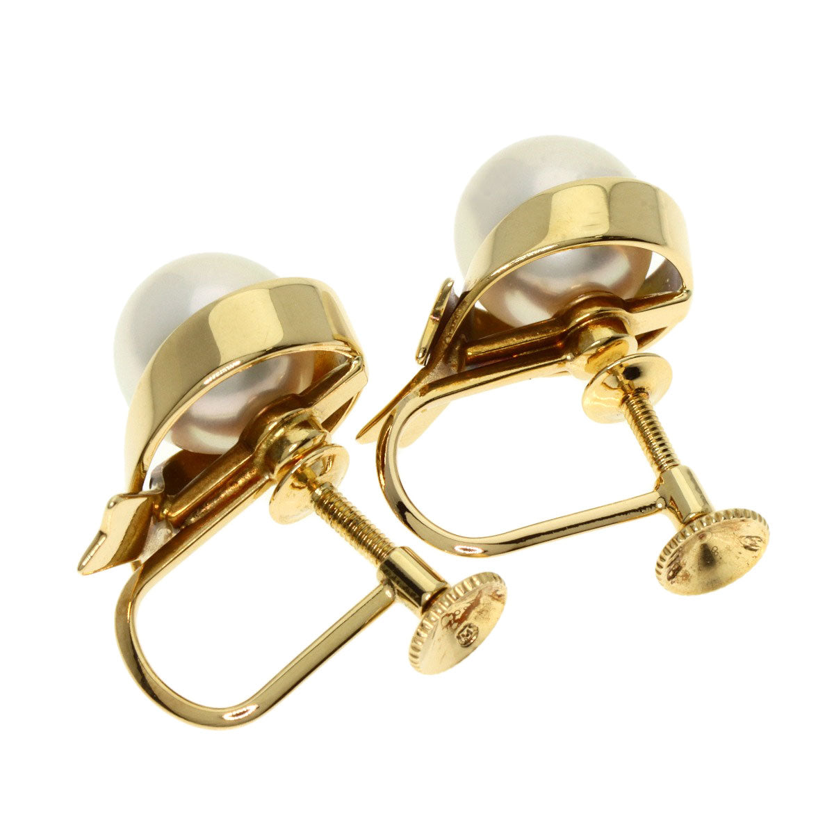 MIKIMOTO Pearl Pearl Earring K18 Yellow Gold Ladies [Used]