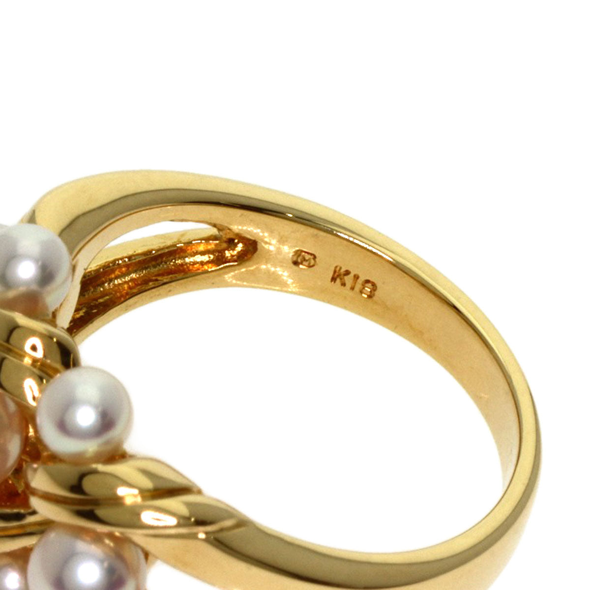 MIKIMOTO Pearl Pearl Ring K18 Yellow Gold Ladies [Used]