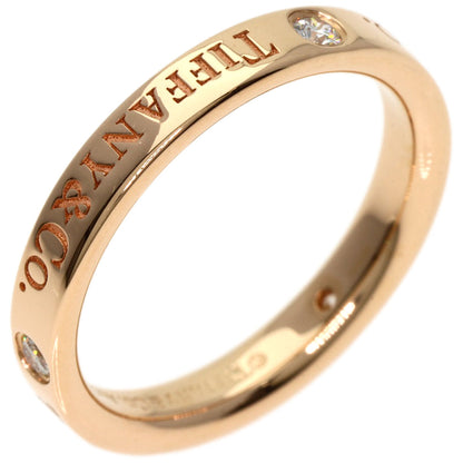 TIFFANY&Co.   Ring Flat Band 3P Diamond K18 Pink Gold Ladies