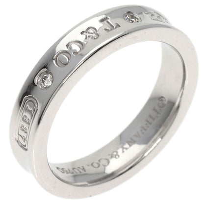 TIFFANY&Co.   Ring 1837 Narrow 2P Diamond K18 White Gold Ladies
