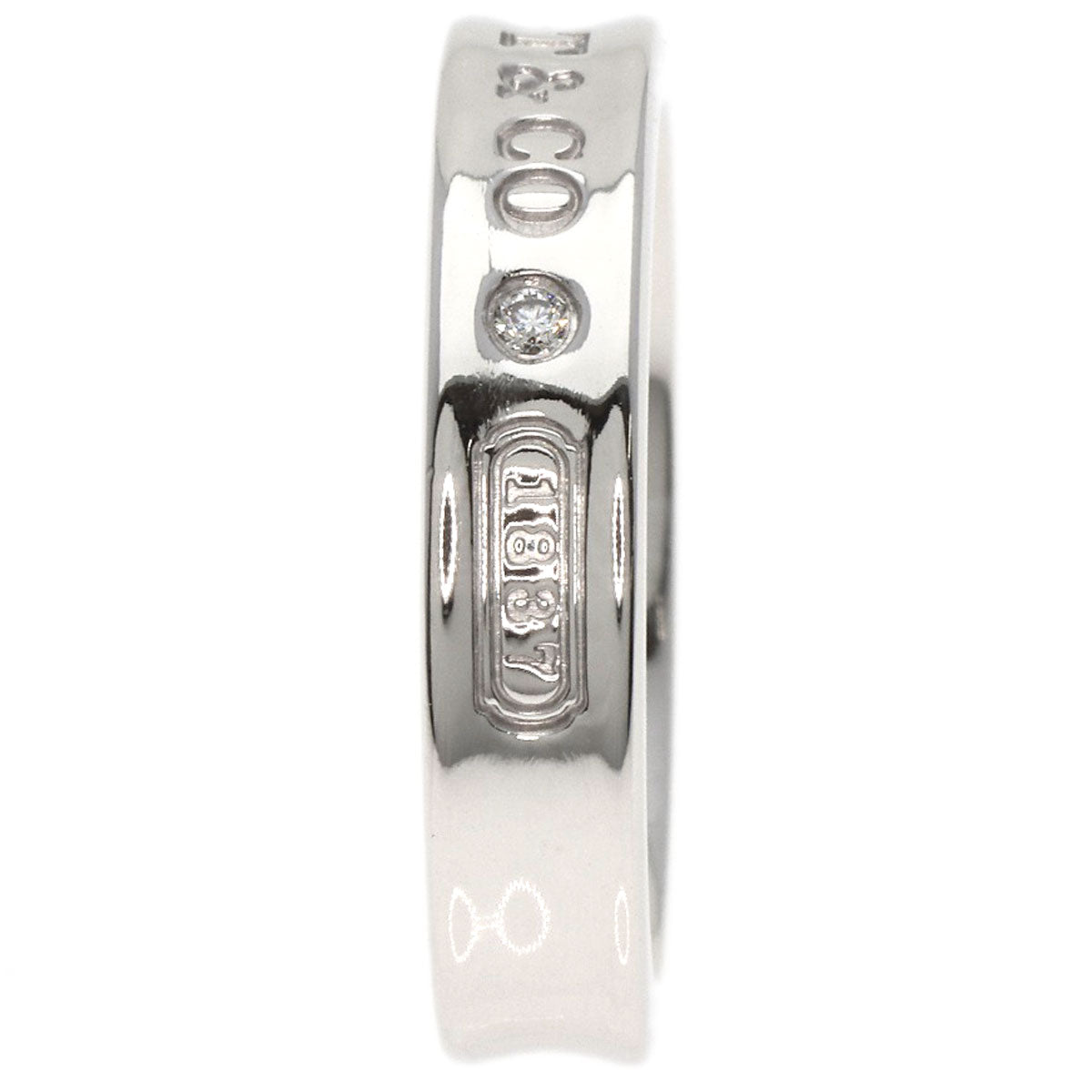 TIFFANY&Co.   Ring 1837 Narrow 2P Diamond K18 White Gold Ladies