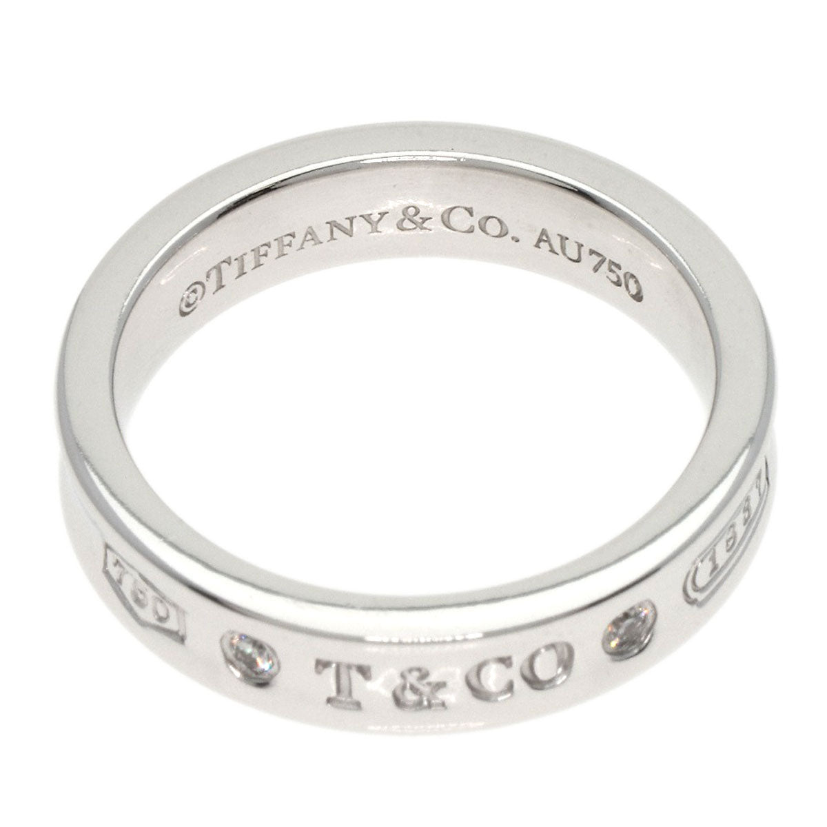 TIFFANY&Co.   Ring 1837 Narrow 2P Diamond K18 White Gold Ladies