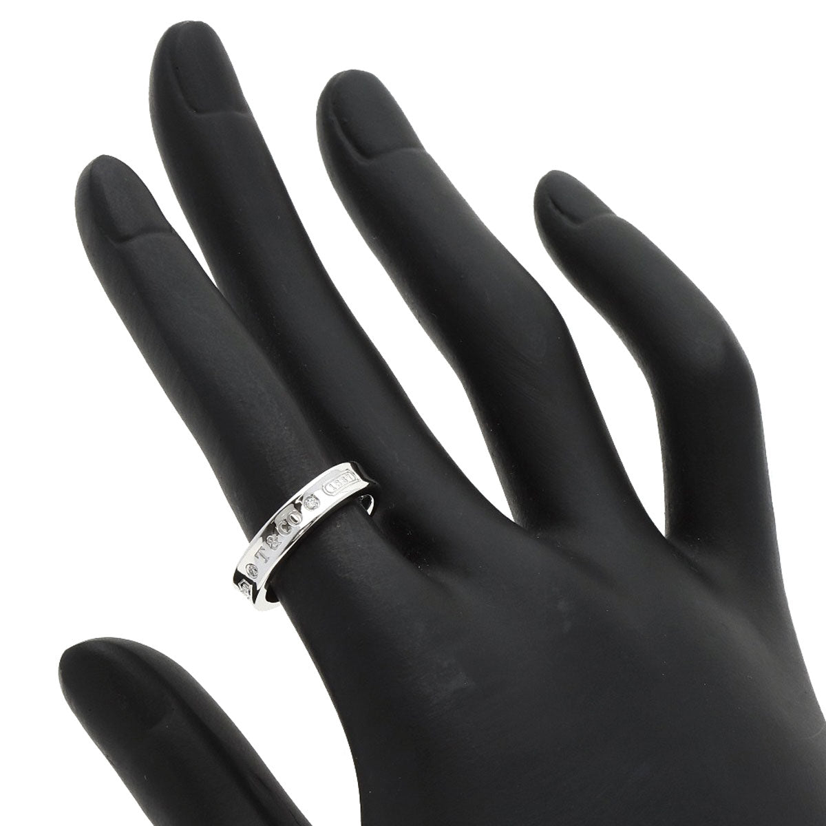 TIFFANY&Co.   Ring 1837 Narrow 2P Diamond K18 White Gold Ladies