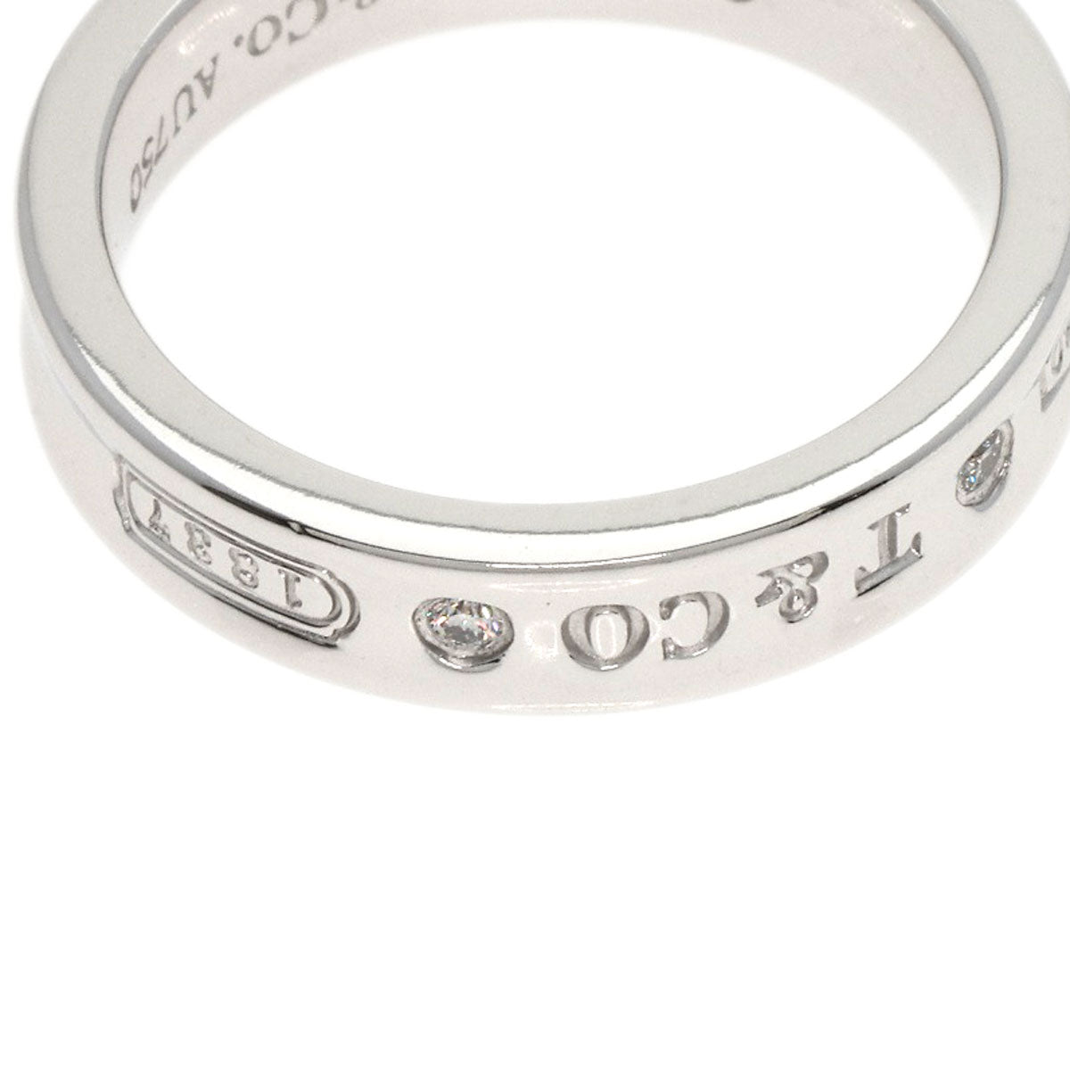 TIFFANY&Co.   Ring 1837 Narrow 2P Diamond K18 White Gold Ladies