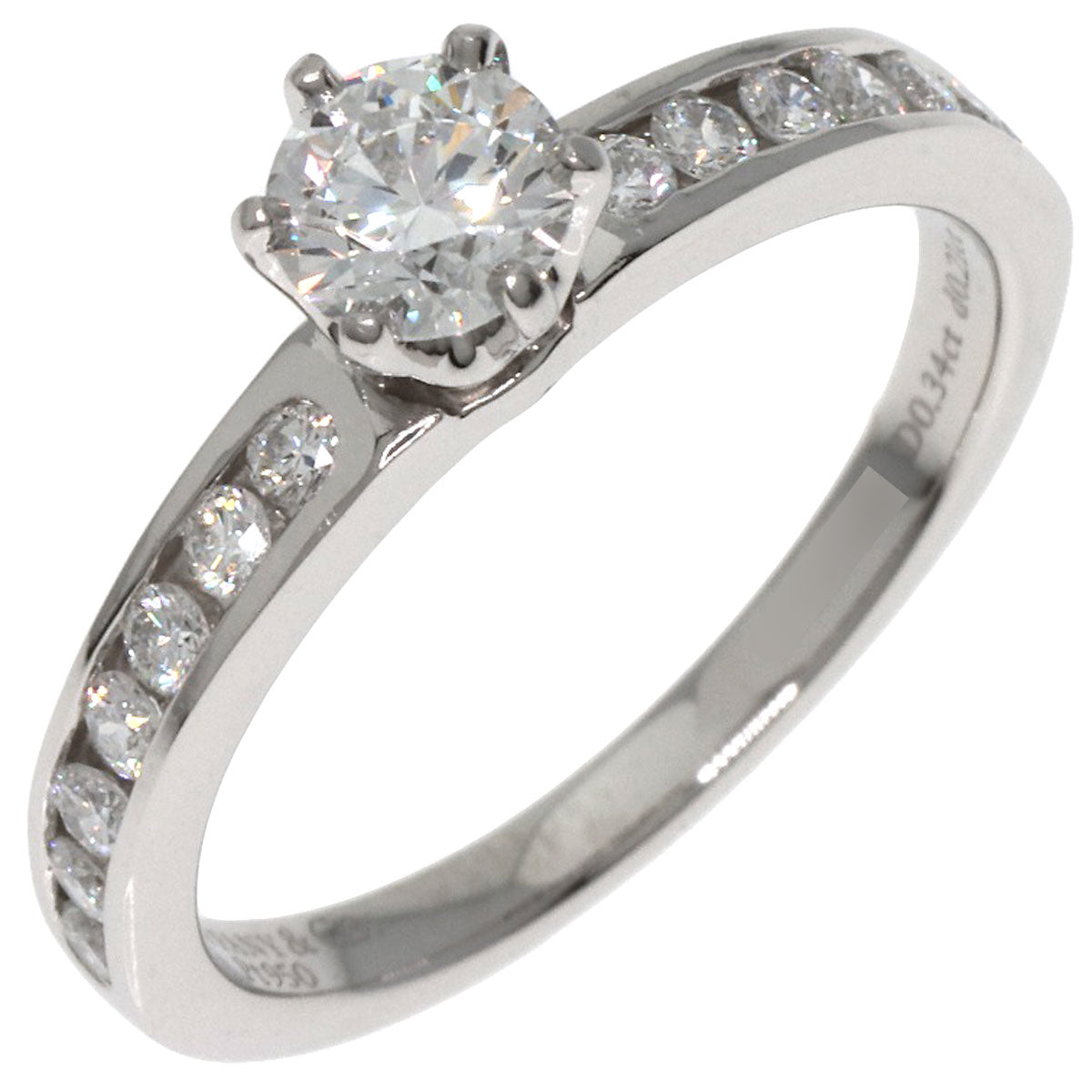 ティファニー チャネル セッテイング ダイヤモンド リング・指輪 プラチナPT950 レディース 【中古】【TIFFANY&Co.】