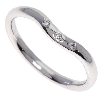TIFFANY&Co. Curved 3P Diamond Ring K18 White Gold Ladies [Used]