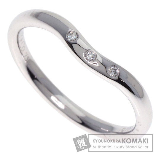 TIFFANY&Co. Curved 3P Diamond Ring K18 White Gold Ladies [Used]