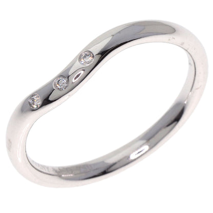 TIFFANY&Co. Curved 3P Diamond Ring K18 White Gold Ladies [Used]