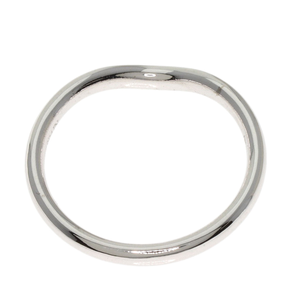 TIFFANY&Co. Curved 3P Diamond Ring K18 White Gold Ladies [Used]