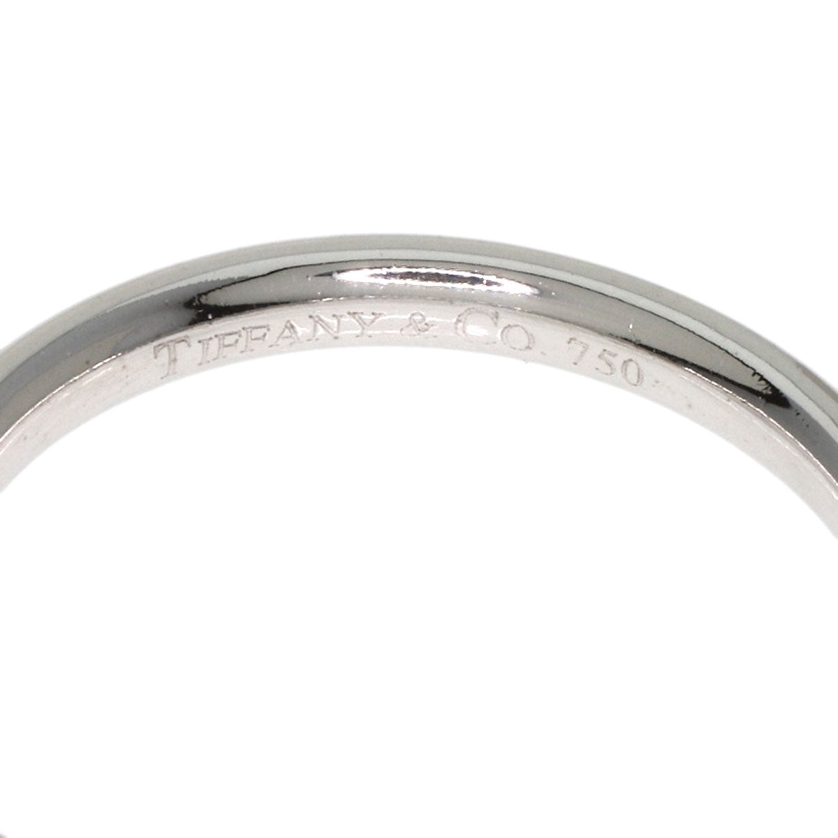 TIFFANY&Co. Curved 3P Diamond Ring K18 White Gold Ladies [Used]