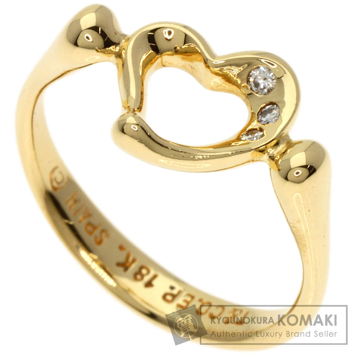 TIFFANY&Co.   Ring Open Heart 3P Diamond K18 Yellow Gold Ladies