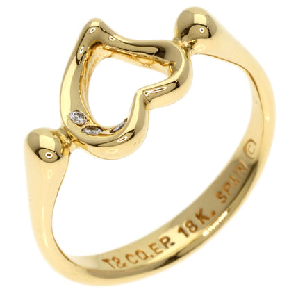 TIFFANY&Co.   Ring Open Heart 3P Diamond K18 Yellow Gold Ladies