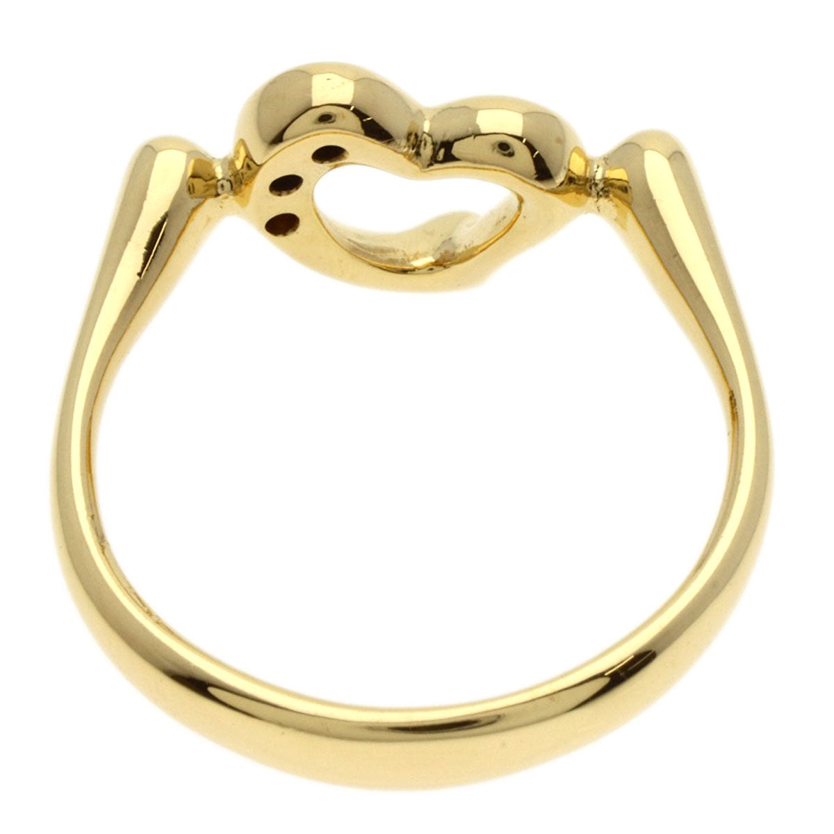 TIFFANY&Co.   Ring Open Heart 3P Diamond K18 Yellow Gold Ladies