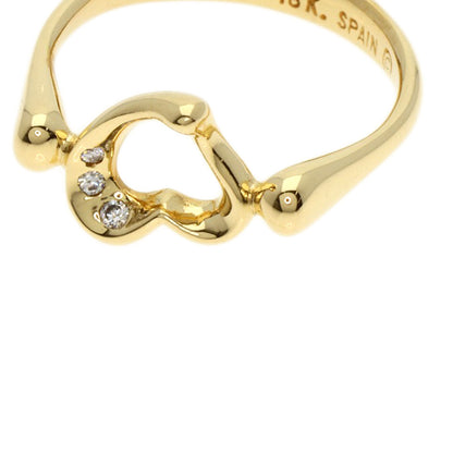 TIFFANY&Co.   Ring Open Heart 3P Diamond K18 Yellow Gold Ladies