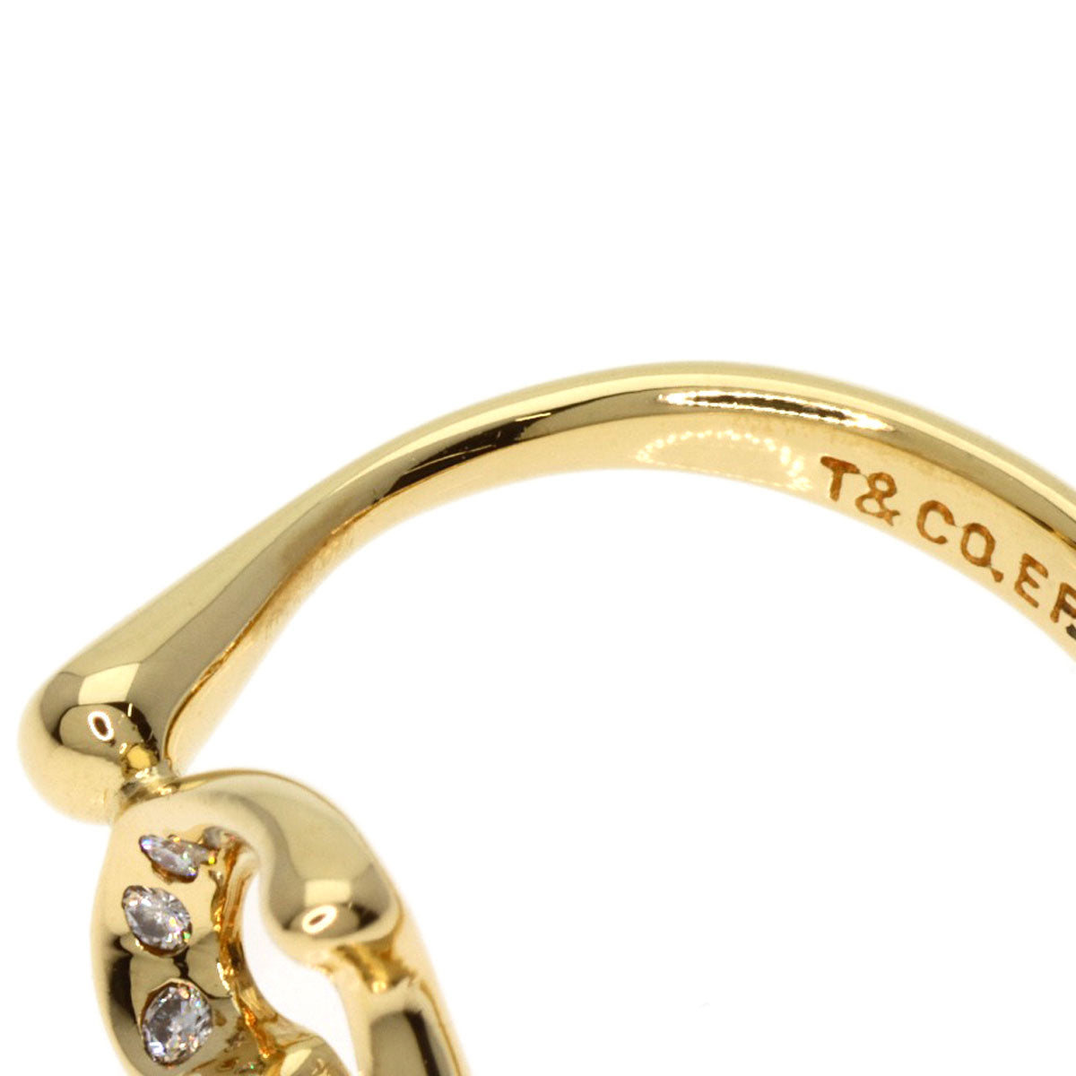 TIFFANY&Co.   Ring Open Heart 3P Diamond K18 Yellow Gold Ladies