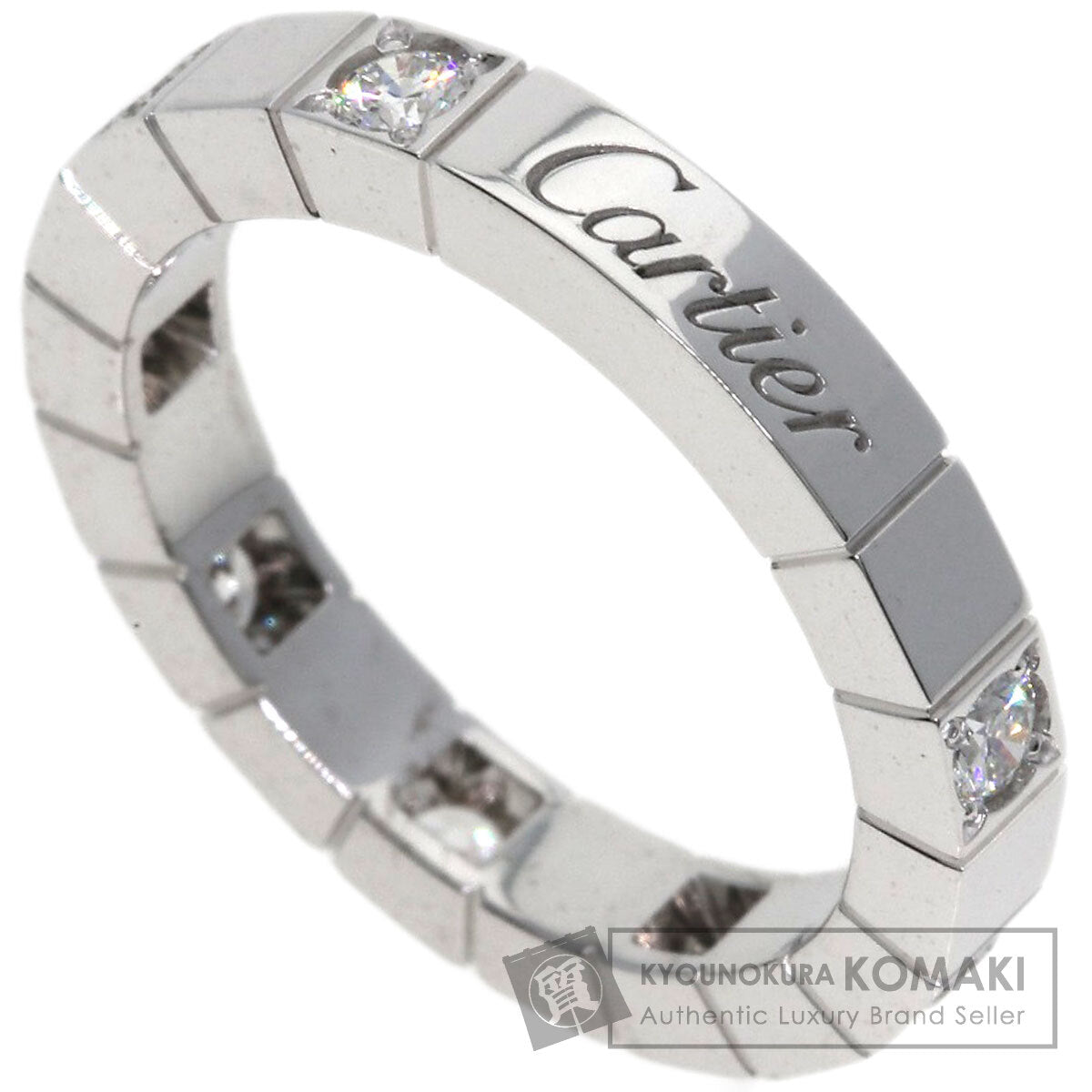 CARTIER   Raniere Half Diamond #48 Ring  K18 White Gold Ladies [Used]
