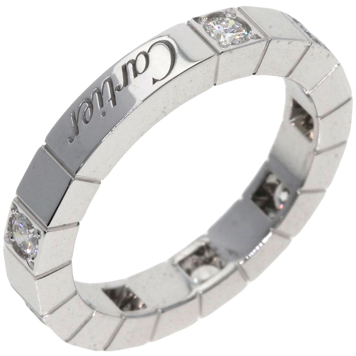 CARTIER   Raniere Half Diamond #48 Ring  K18 White Gold Ladies [Used]