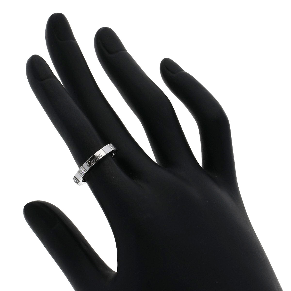 CARTIER   Raniere Half Diamond #48 Ring  K18 White Gold Ladies [Used]