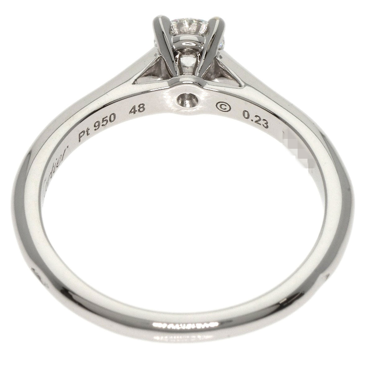 CARTIER Solitaire Diamond # 48 Ring Platinum PT950 Ladies [Used]