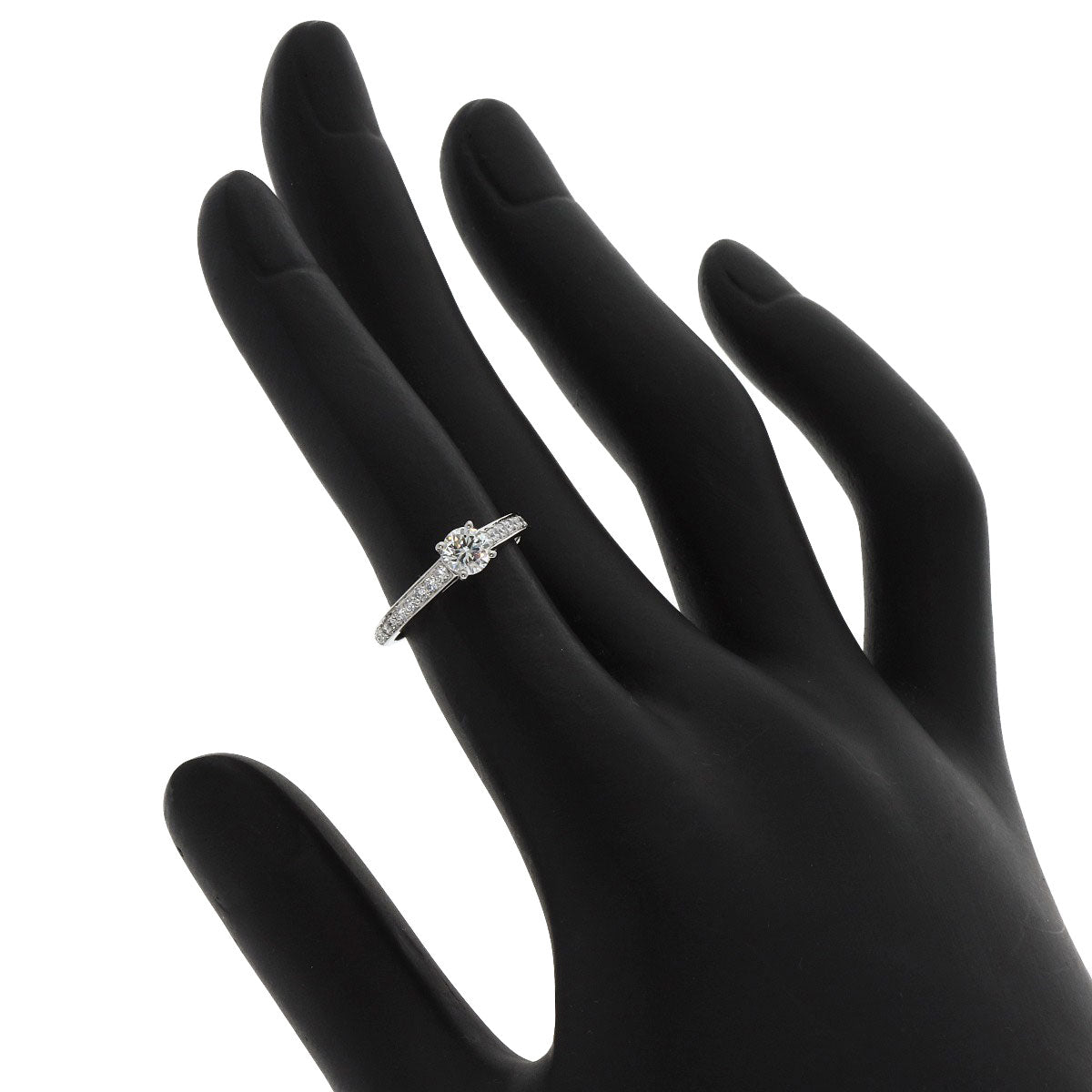 CARTIER   Ring Solitaire Diamond # 46 Platinum PT950 Ladies