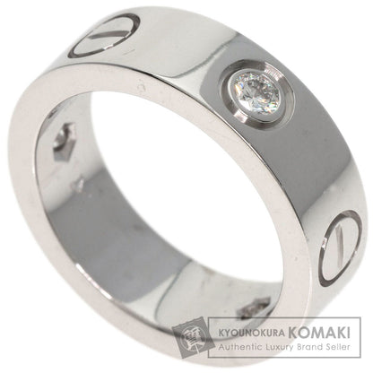 CARTIER love ring half Diamond #47 Ring K18 White Gold Ladies [Used]