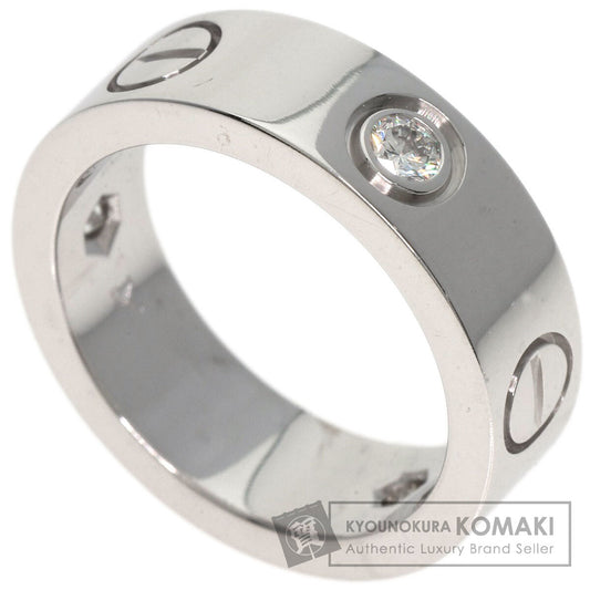 CARTIER love ring half Diamond #47 Ring K18 White Gold Ladies [Used]