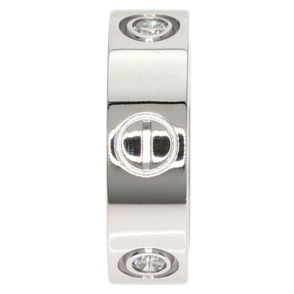 CARTIER love ring half Diamond #47 Ring K18 White Gold Ladies [Used]
