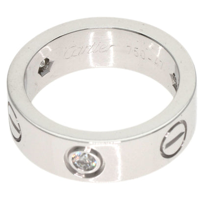 CARTIER love ring half Diamond #47 Ring K18 White Gold Ladies [Used]