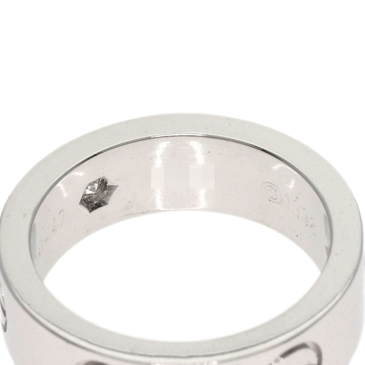 CARTIER love ring half Diamond #47 Ring K18 White Gold Ladies [Used]