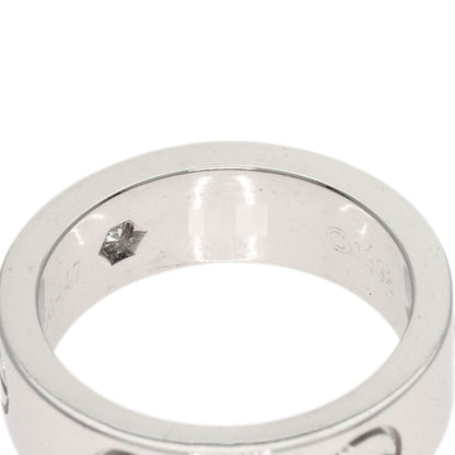 CARTIER love ring half Diamond #47 Ring K18 White Gold Ladies [Used]